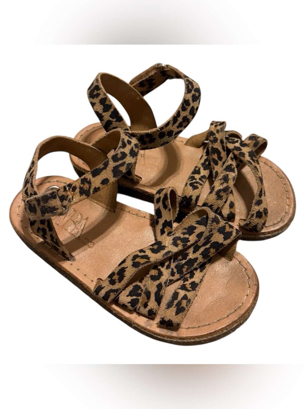 Zara Leopard Print Toddler Sandals Size 23 US 7